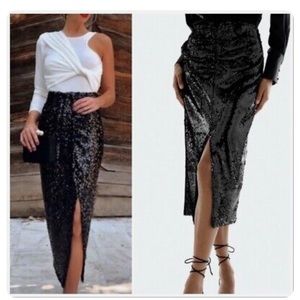 Black Zara Sequin Skirt